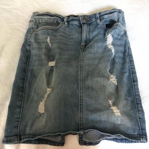Denim pencil skirt